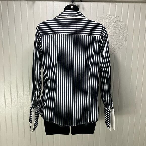 BROOKS BROTHERS 346 Double Collar Striped Button Down Blouse - Picture 5 of 6